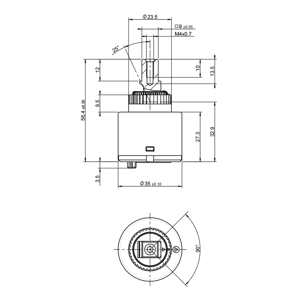 Эко-картридж Lemark SEDAL с керамическими пластинами, 35 мм, короткий, LM8599P-BL