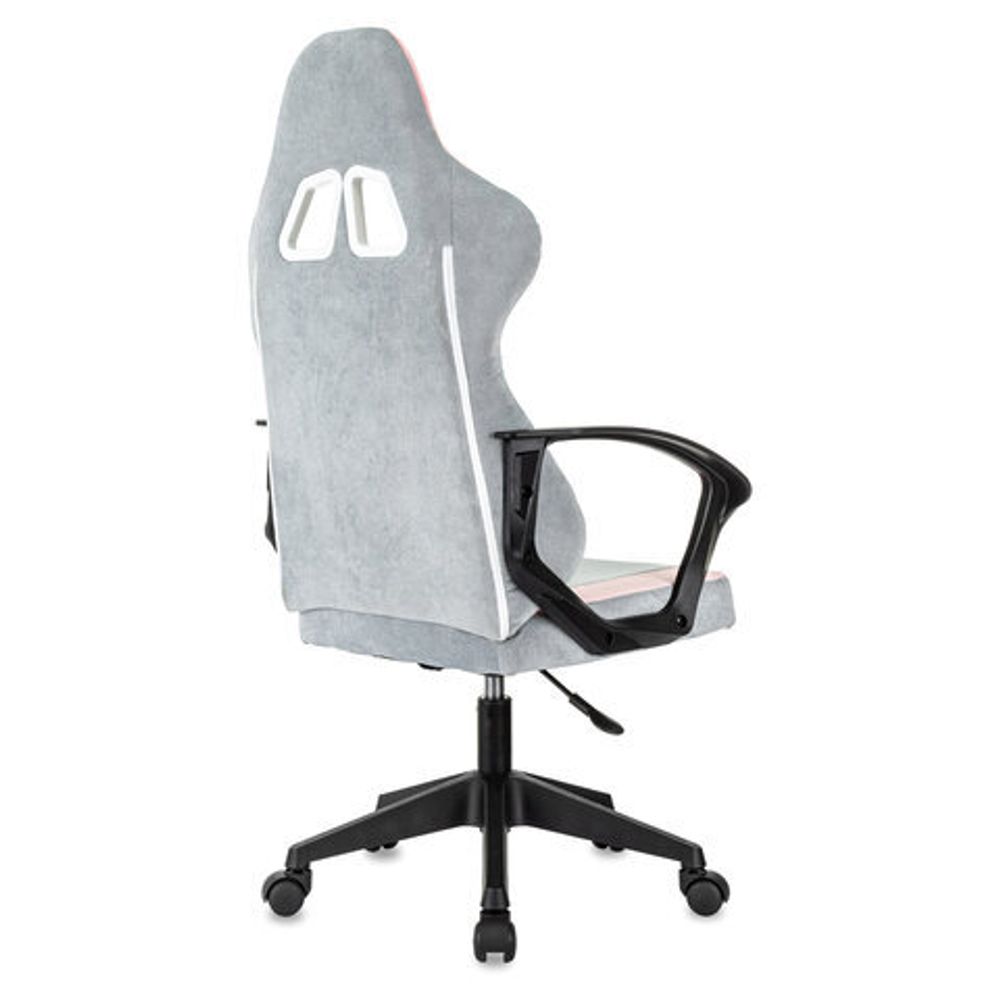 Кресло компьютерное BRABIX "Forcer GM-127", 2 подушки, ткань, розовое/серое, 533215