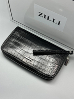 Клатч из кожи крокодила Zilli