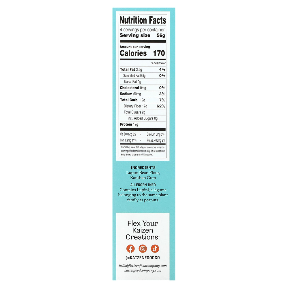 Kaizen, фузилли, без глютена, с высоким содержанием белка и низким содержанием углеводов, растительное, 226 г (8 унций)