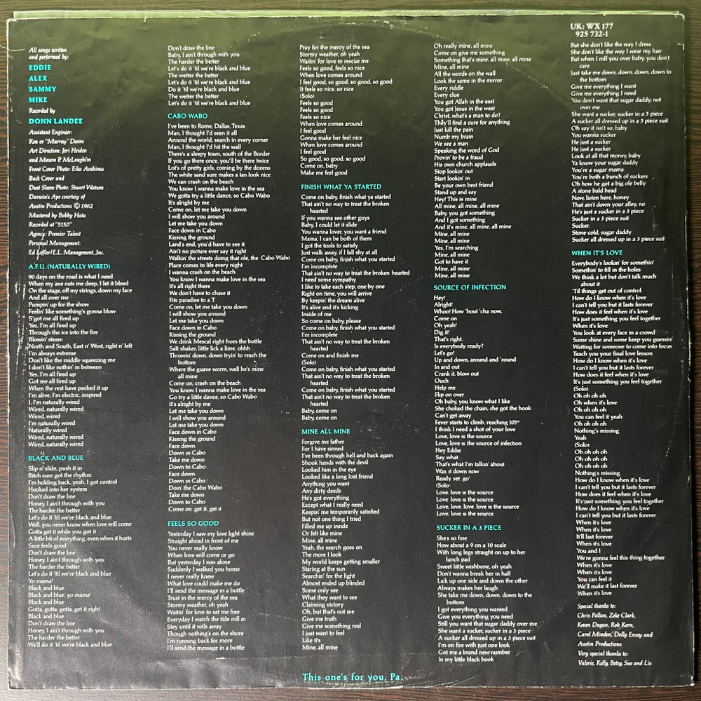 Van Halen ‎– OU812 (Европа 1988г.)