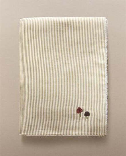 ZARA HOME ДЕТСКОЕ МУСЛИНОВОЕ ПОЛОТЕНЦЕ В ПОЛОСКУ, ЗЕЛЕНЫЙ