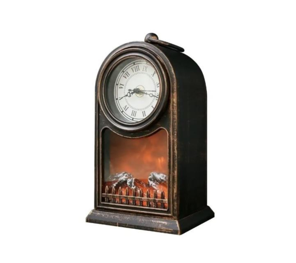 Электро камин декоративный с часами