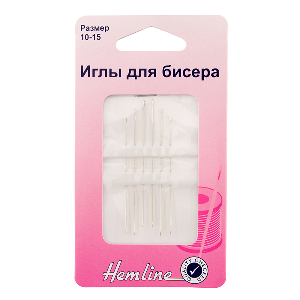 Иглы ручные для бисера металл, N10-15, 6 шт (10702070/150223/3070890/1_Индия)
