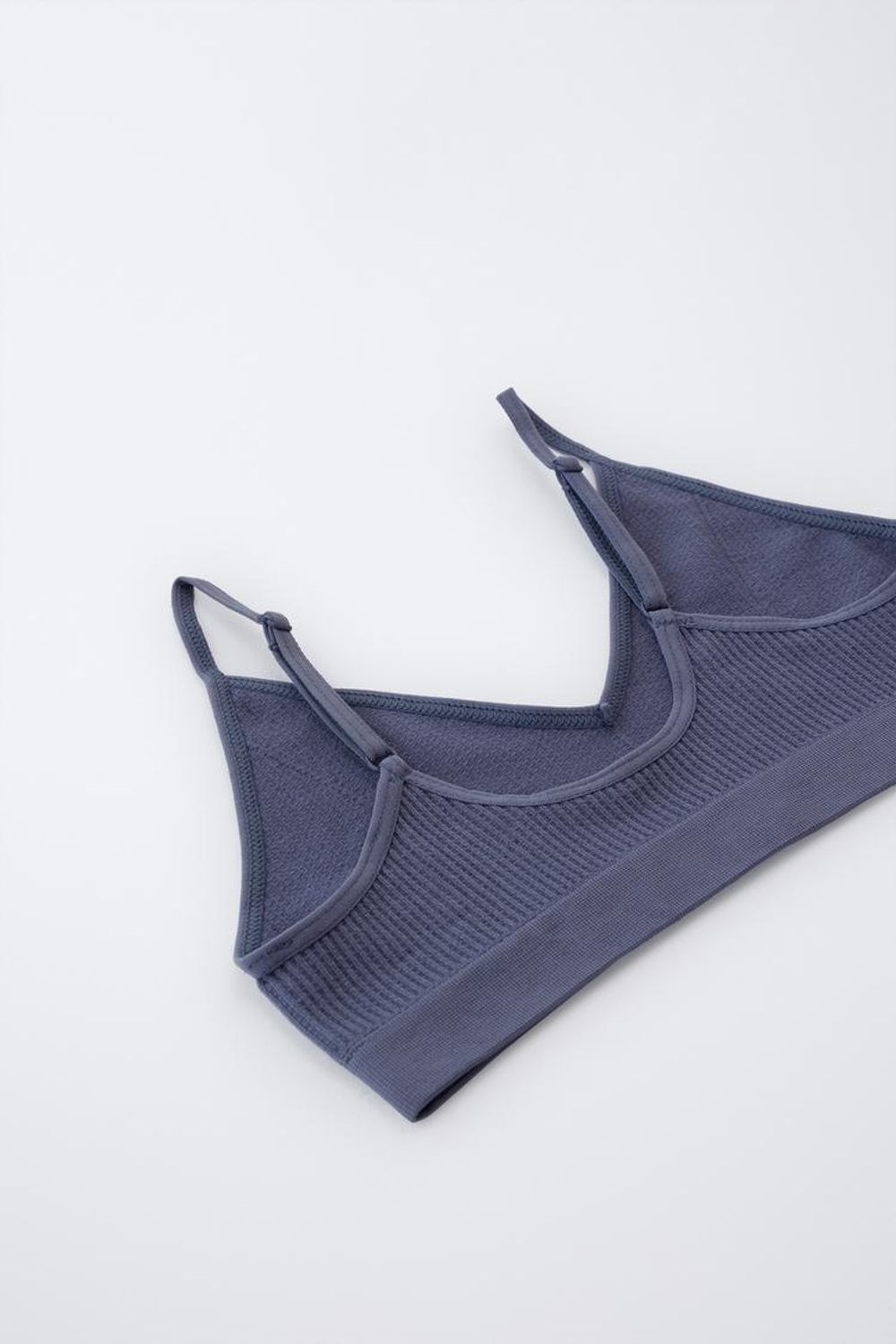 ZARA НАБОР ИЗ ДВУХ ТОПОВ В РУБЧИК, СИНИЙ