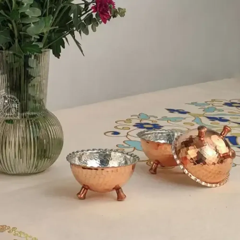 Медная пиала на ножках для орехов и сладостей Exirmes 30220358 Иран