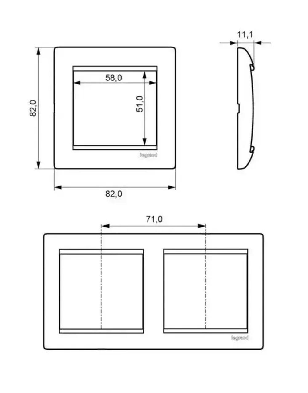 Розетка Legrand Valena + рамка 2 поста Белая