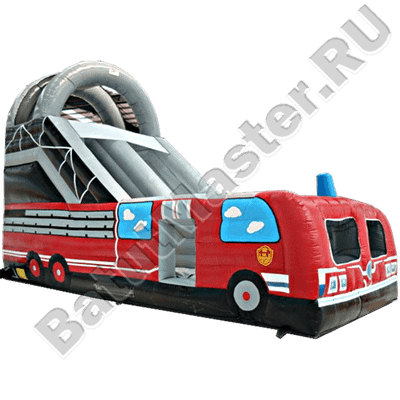Детская надувная горка "Пожарная машина"