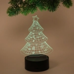 Светильник ночник «3D-Ёлочка» на пластиковой подставке, с включателем USB