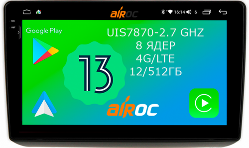 Магнитола для Jeep Grand Cherokee WK2 2013-2021 (взамен 8.4" экрана) - Airoc 2K AU-2215 на Android 13, Быстрейшая, SIM-слот