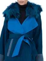 Женское кашемировое пальто изумрудного цвета