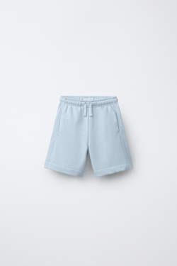ZARA НАБОР ИЗ ДВУХ ОДНОТОННЫХ БЕРМУДОВ, СЕРЫЙ/СИНИЙ