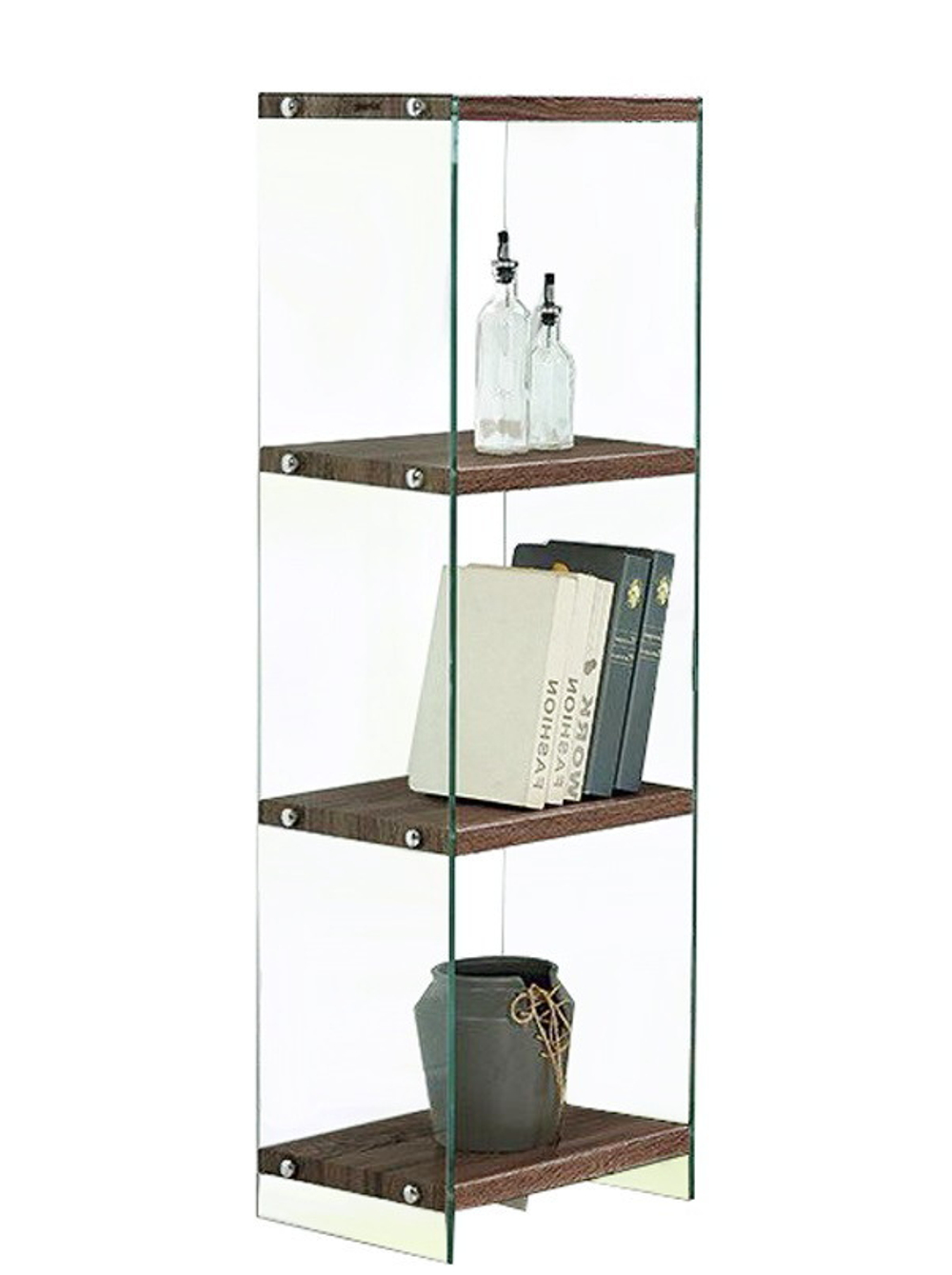 Стеллаж F-049-125H  прозрачный/коричневый