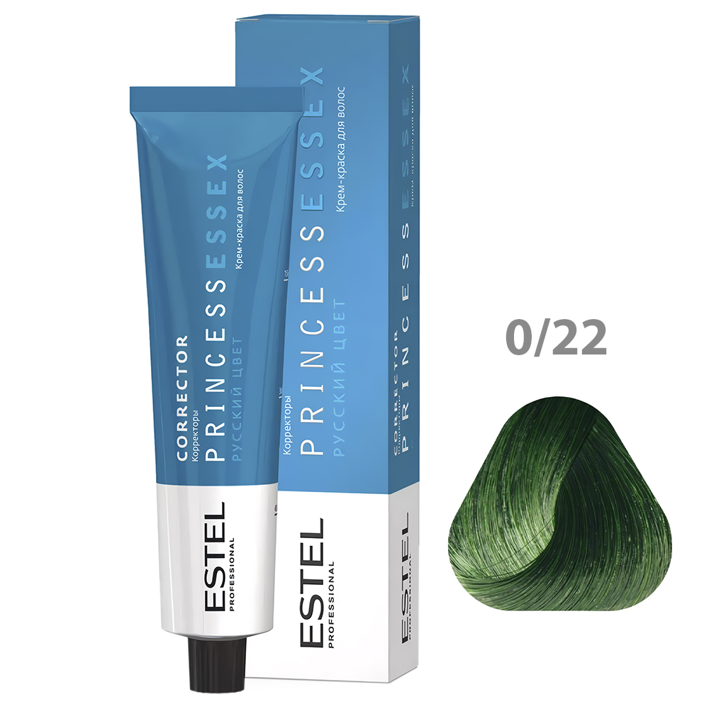 ESTEL PRINCESS ESSEX Крем-краска для волос, 0/22 зеленый (Correct), 60 мл