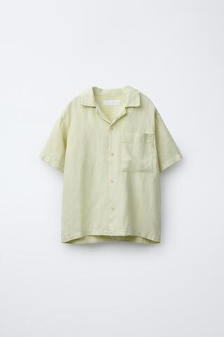 ZARA ЛЬНЯНАЯ РУБАШКА, СВЕТЛО-ЗЕЛЕНЫЙ