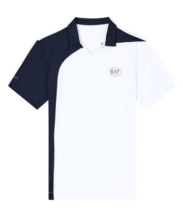 Мужское теннисное поло EA7 Tennis Pro - white/blue