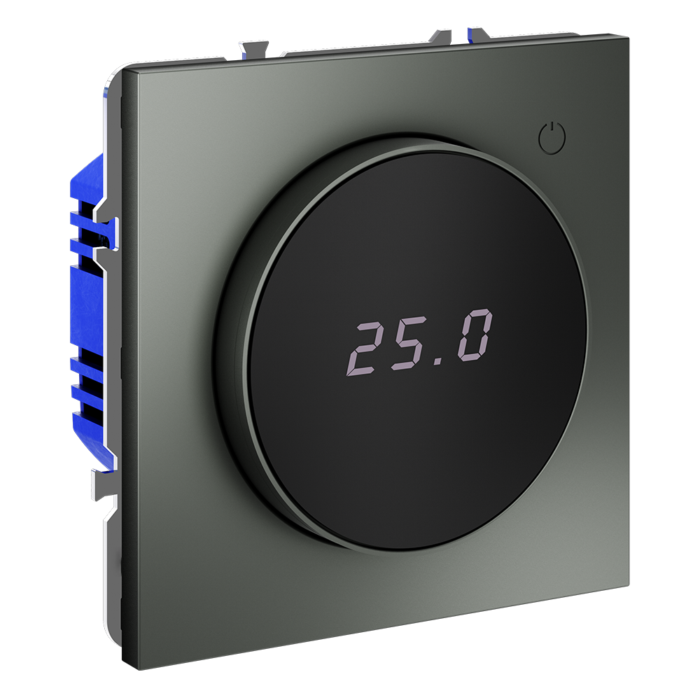 Терморегулятор электронный VOLTUM S70 с индикацией и датчиком, для теплого пола, (титан)