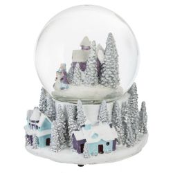 GAEM Фигур декор в стекл шаре "Снеговик/Дом" (подсв, муз, вьюга, AAAх3 н/п), D 10 см, L12 W11,5 H14 см, 2