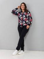 Костюм с брюками КБ-184/черныйбордо-листья