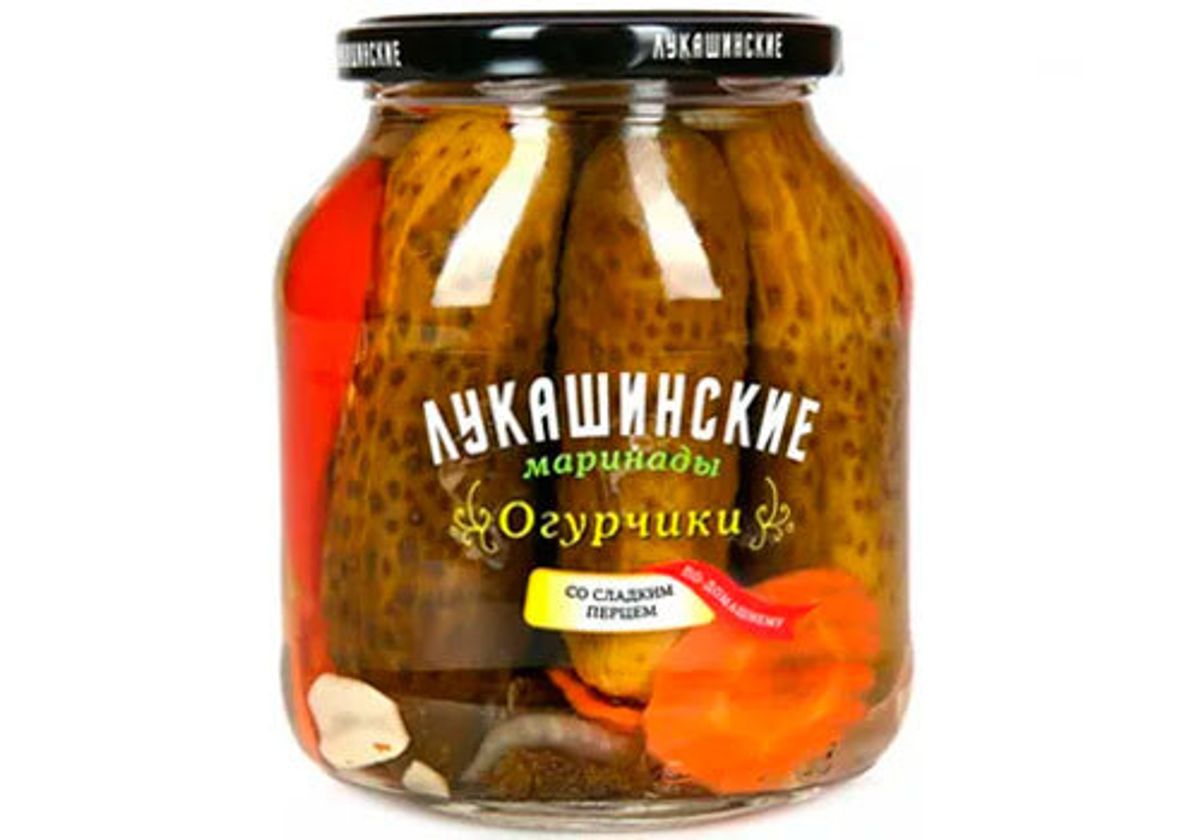 Огурчики маринованные с перцем "Лукашинские", 670г