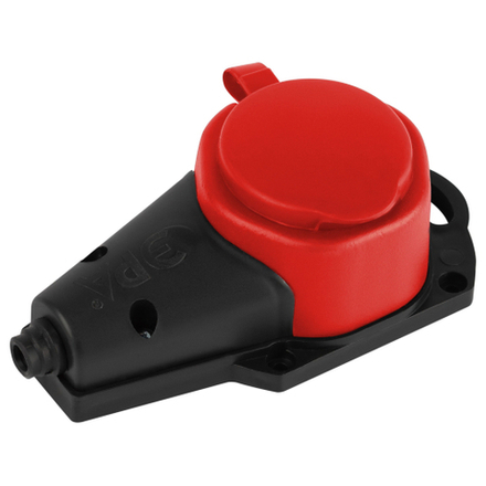 Колодка ЭРА KX-1e-RED-IP44 каучуковая с заземлением 1 розетка 16A IP44 красная