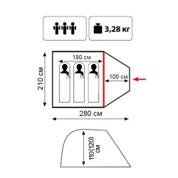 Палатка Tramp Lite Fly 3-x местная, Coyote