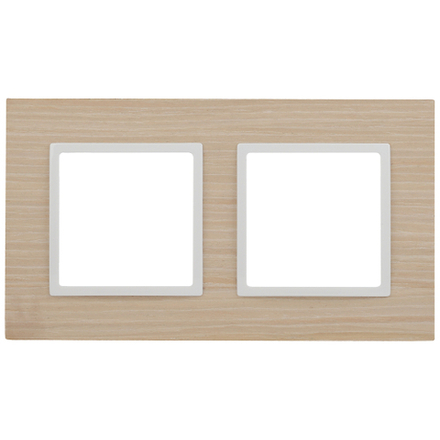 14-5302-01 ЭРА Рамка на 2 поста, дерево, Эра Elegance, белён.дуб-бел