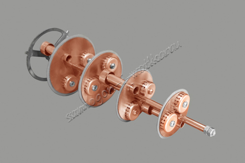 Вставка "Самогон и водка" в конус-тарельчатая колпачковая колонна, медь