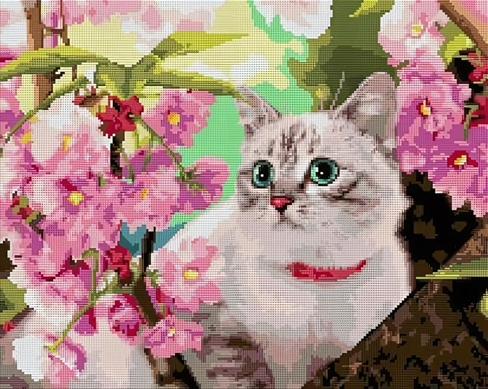 Алмазная мозаика 40*50см полн.заполн. "Кошка" (Lori)