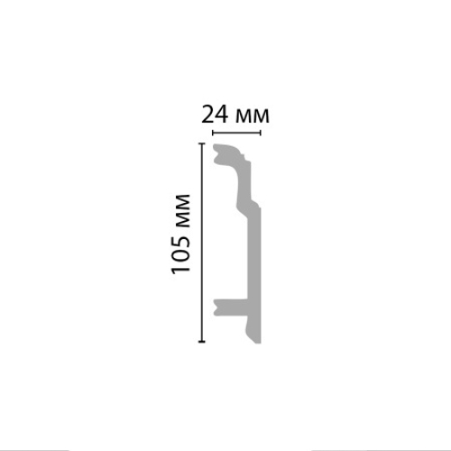 Плинтус напольный Decomaster A155 105х24х2000мм