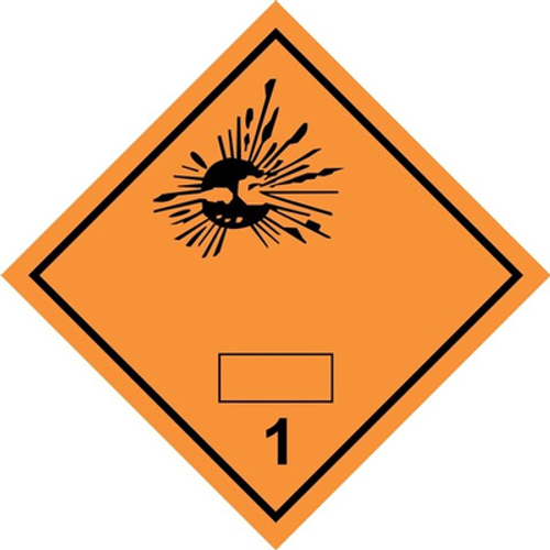 Знак-наклейка "Взрывчатые вещества и изделия"