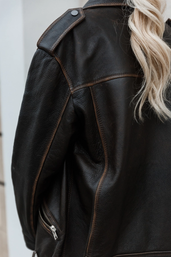 Косуха ретро коричневая oversize