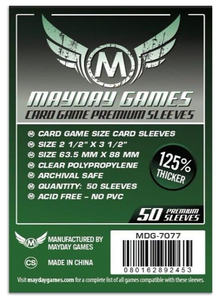 Протекторы для настольных игр Mayday Premium Card Game (63,5x88) - 50 штук