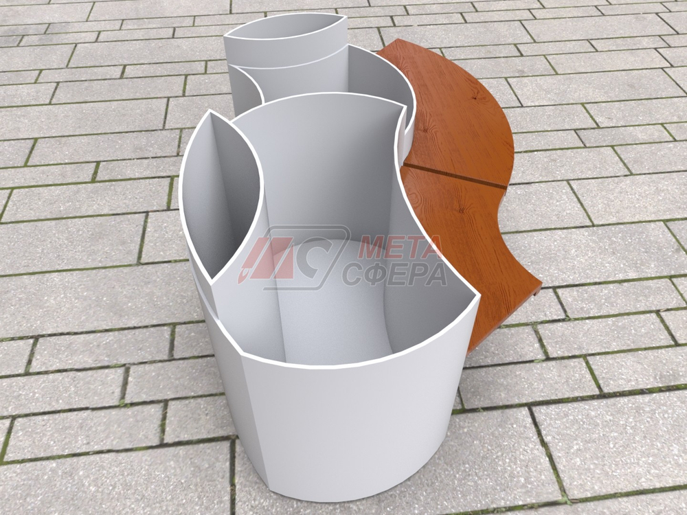 Скамейка Плантер с вазонами