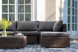 "Лунго" трансформирующаяся лаунж-зона из искусственного ротанга, цвет коричневый
