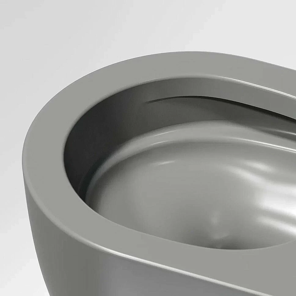 Унитаз подвесной Ceramica Nova Modena CN6063MH безободковый, с крышкой микролифт, антрацит матовый