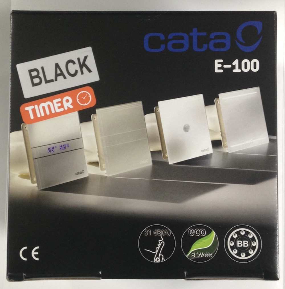 Накладной вентилятор Cata E 100 GT Bk черный (таймер)