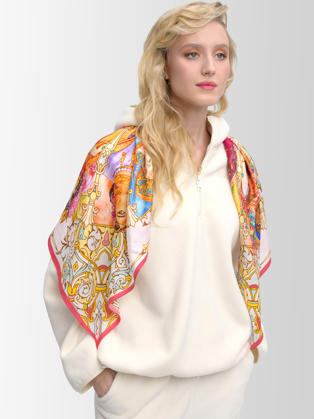 Платок «БРИКС 2024» 100% шёлк