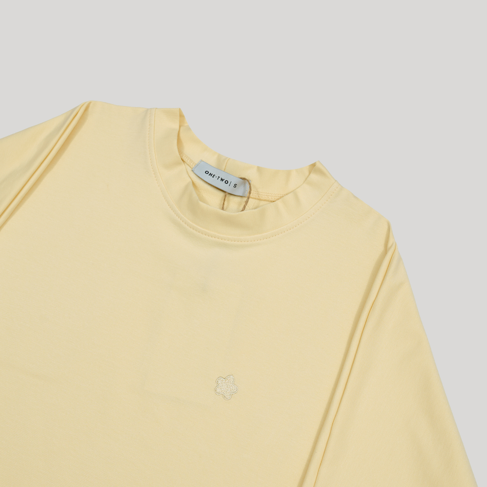 LS T-Shirt Wavy Hem Alabaster Gleam