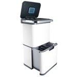 Ведро для раздельного сбора мусора сенсорное, 4 емкости, Foodatlas JAH-8888, 40л (9+9+11+11) (белый)