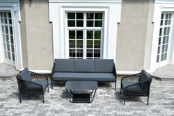 "Канны" лаунж-зона 5-местная плетеная из роупа (веревки), цвет темно-серый