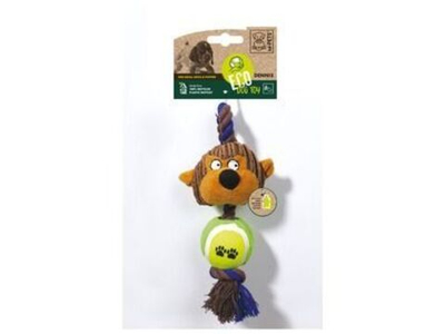 M-PETS  Игрушка мягкая для собак Обезьянка Деннис с канатом и мячиком, 24 см