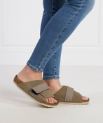 Кожаные шлепанцы kyoto vl taupe Birkenstock - серый(1015573)
