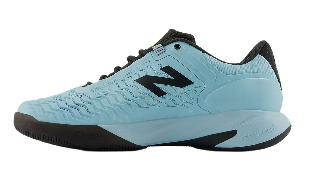 Мужские теннисные кроссовки New Balance Fresh Foam X CT-Rally V2 - light blue/black/neon yellow
