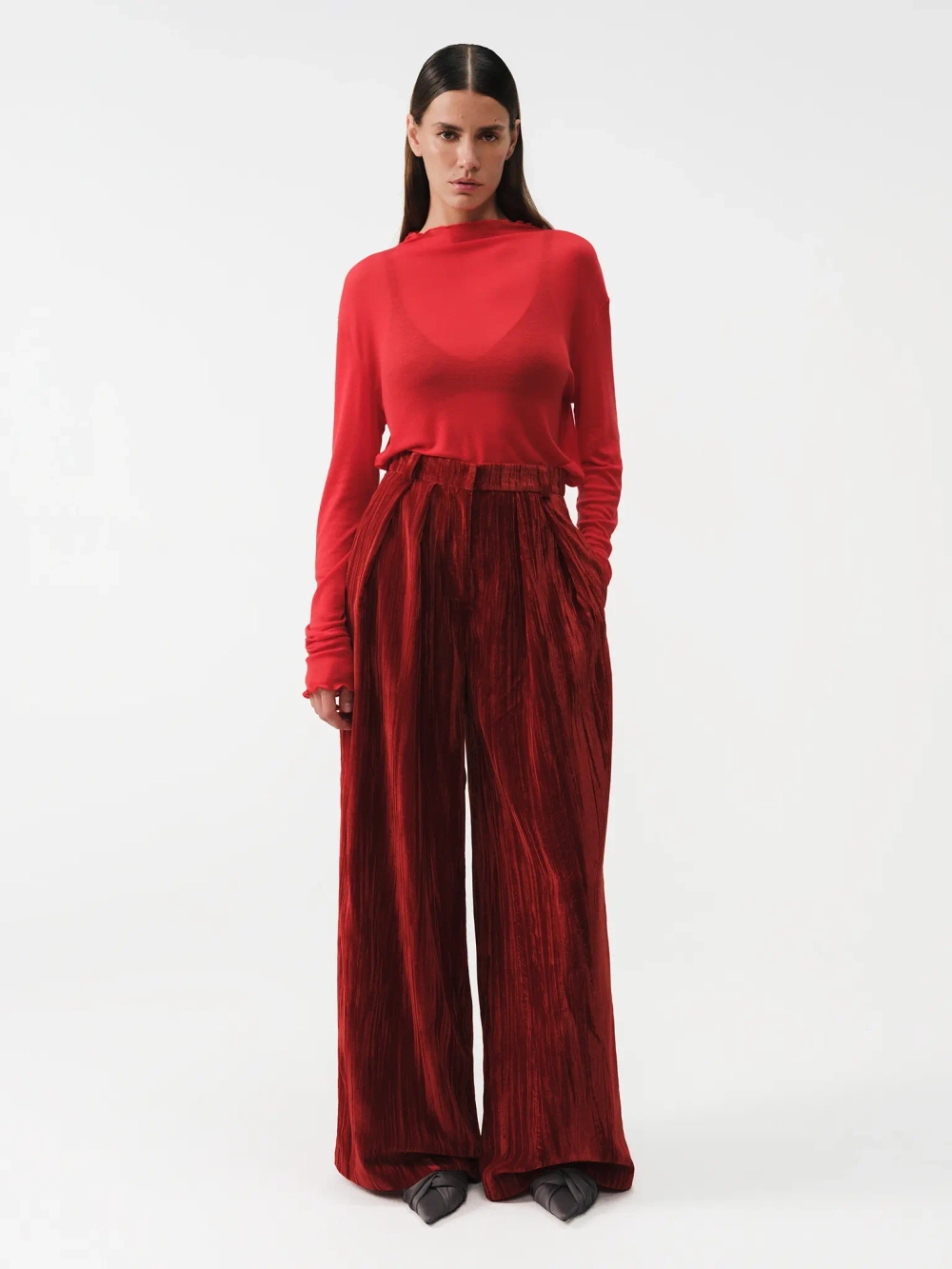 Брюки палаццо бархатные OLA OLA