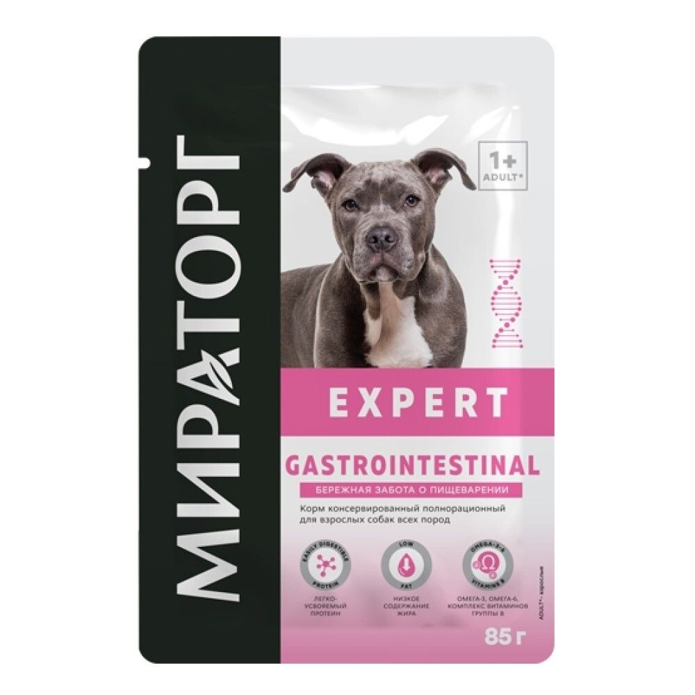 Мираторг Expert VET Gastrointestinal 85 г - диета консервы (пакетик) для собак с чувствительным пищеварением