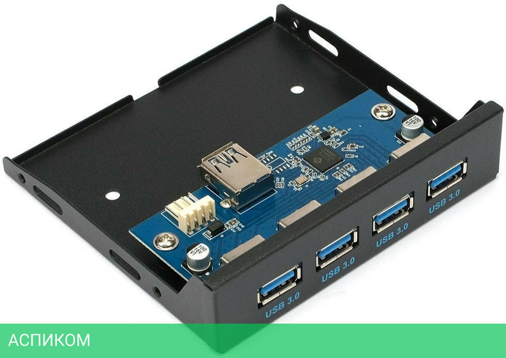 Планка на переднюю панель корпуса Gembird FP3.5-USB3-4A