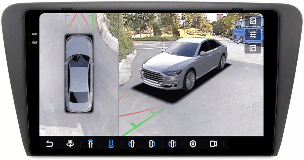 Магнитола для Skoda Octavia A7 2013-2020 - FarCar BX483M-360 монитор 10.36" 2K QLED на Android 13, 6Гб+128Гб, CarPlay, 4G SIM-слот, 4 камеры в комплекте