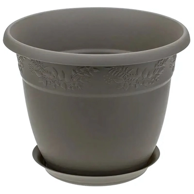 Кашпо РЯБИНА D250мм 5л с поддоном французcкий серый