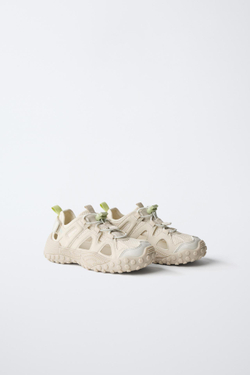 ZARA BAREFOOT КРОССОВКИ С ВЫРЕЗАМИ, ЭКРЮ